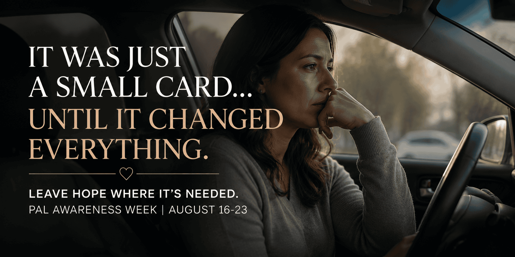 A mother sitting in her car, quietly struggling — until a small PAL card changed everything